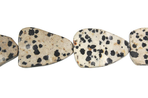 Dalmatian Jasper Wavy Triangle Beads