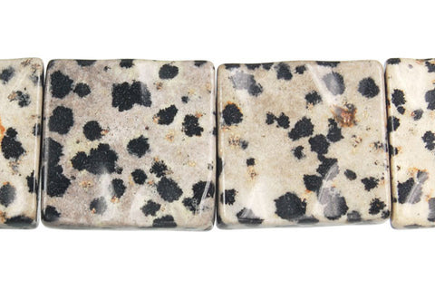 Dalmatian Jasper Wavy Square Beads
