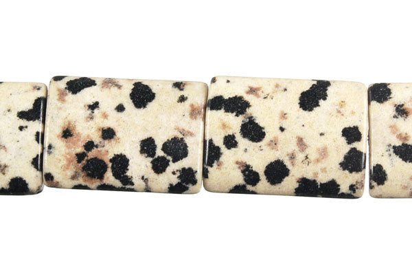 Dalmatian Jasper Puffy Rectangle Beads