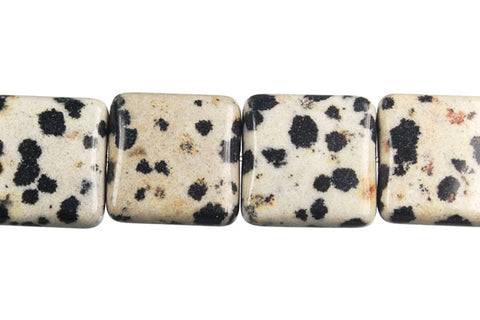Dalmatian Jasper Flat Square Beads