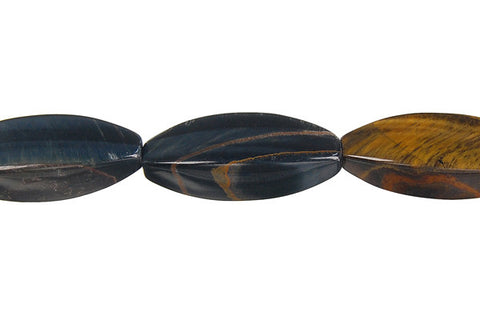 Blue Tiger Eye Square Rice Beads