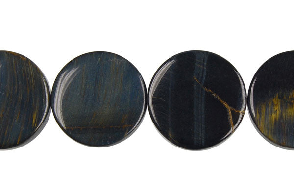 Blue Tiger Eye Coin Beads