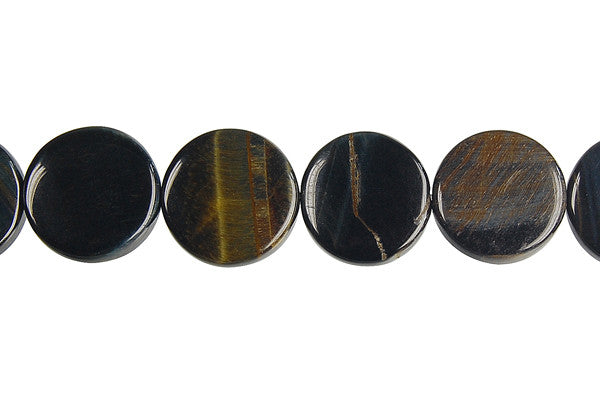 Blue Tiger Eye Coin Beads