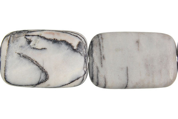 Black Webbed Jasper Flat Rectangle Beads