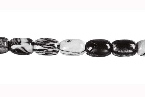 Black Webbed Jasper Drum Beads