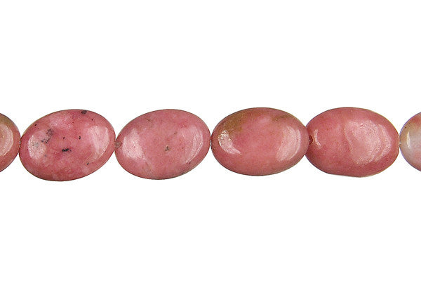 Rhodonite Flat Oval Beads