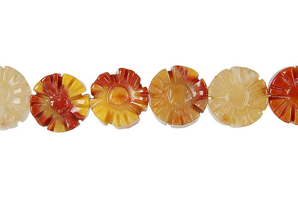 Oregon Picture Jasper Carved Clubs Beads