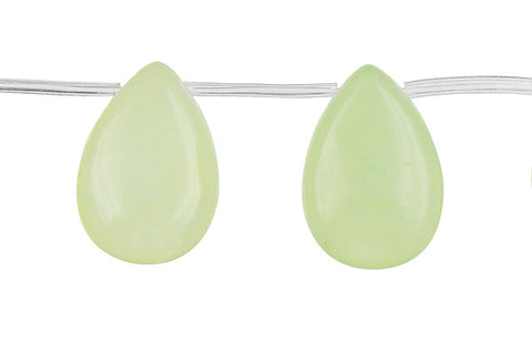 New Jade Flat Briolette Beads