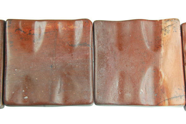 Leopard Skin Jasper Wavy Square Beads