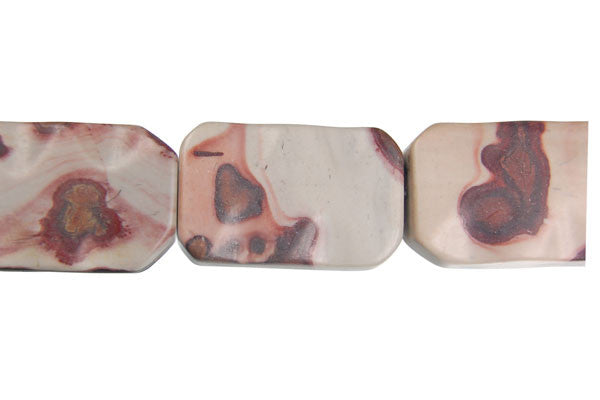 Leopard Skin Jasper Wavy Rectangle Beads