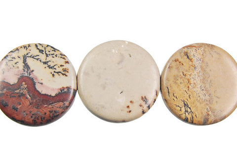 Leopard Skin Jasper Coin Beads