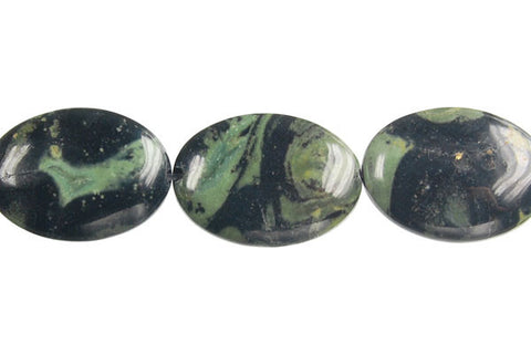 Kambaba Jasper Flat Oval Beads