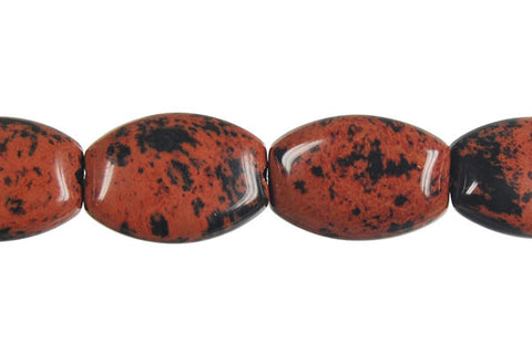 Mahogany Obsidian Rectangle Flat Oval Beads