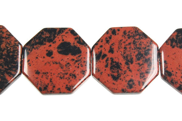 Mahogany Obsidian Octagon Beads