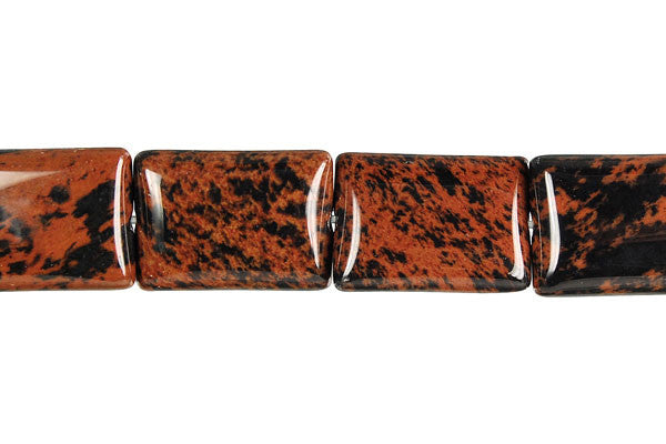 Mahogany Obsidian Flat Rectangle Beads