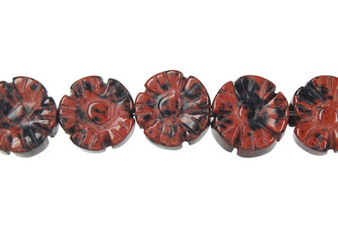 Mahogany Obsidian Carved Clubs Beads