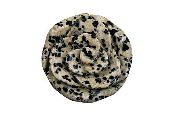 Pendant Dalmatian Jasper Carved Rose