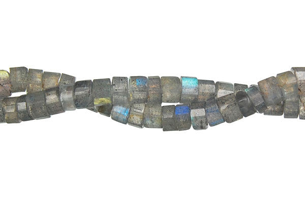 Labradorite Faceted Disc Beads
