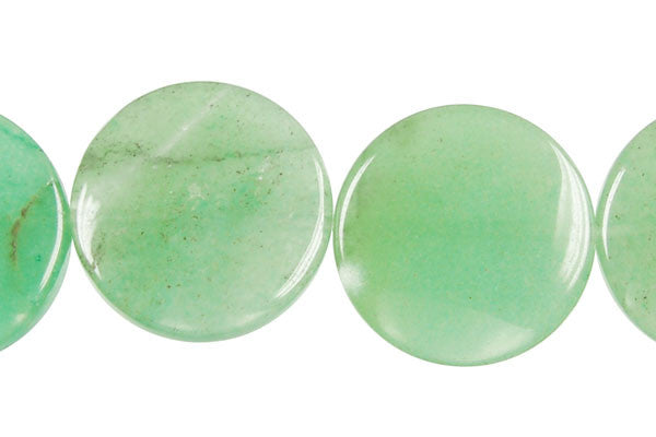 Green Aventurine Coin Beads
