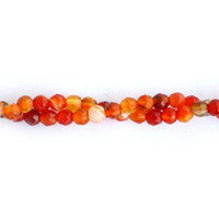 Red Agate Faceted Round Beads