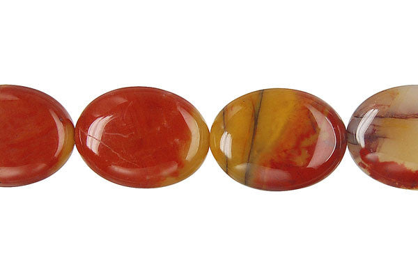 Oregon Picture Jasper Flat Oval Beads