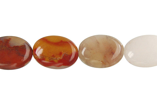 Oregon Picture Jasper Flat Oval Beads