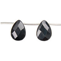 Black Swan Faceted Flat Briolette Beads