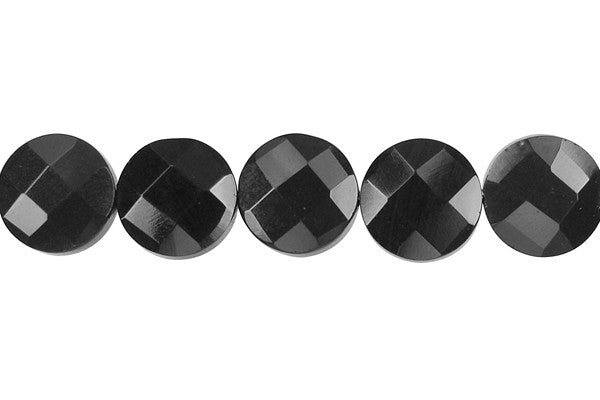 Black Swan Faceted Coin Beads