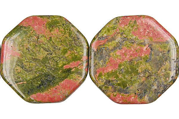 Unakite (Brazil) Octagon Beads