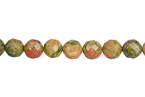 Unakite (Brazil) Faceted Round Beads