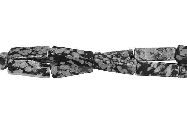 Snowflake Obsidian Square Tube Beads