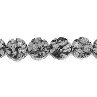 Snowflake Obsidian Carved Clubs (Coin) Beads