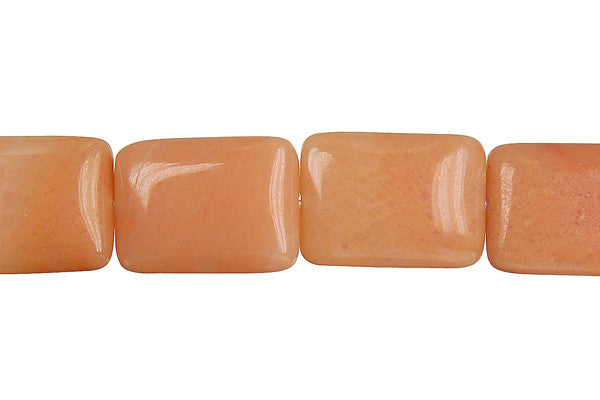 Peach Aventurine Flat Rectangle Beads