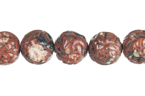 Mica Quartz Carved Royal (Round) Beads