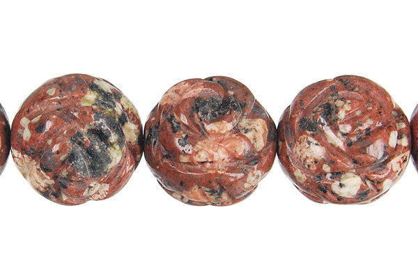 Mica Quartz Carved Rose (Round) Beads