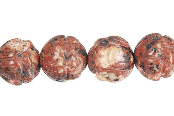 Mica Quartz Carved Lotus Flower (Round) Beads