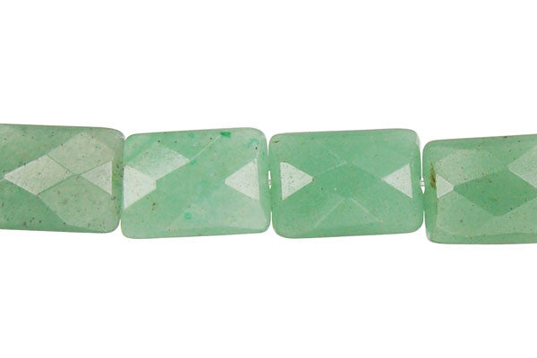 Green Aventurine Faceted Rectangle Beads