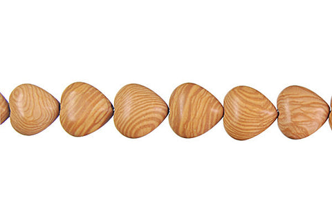 Wood Jasper Heart Beads