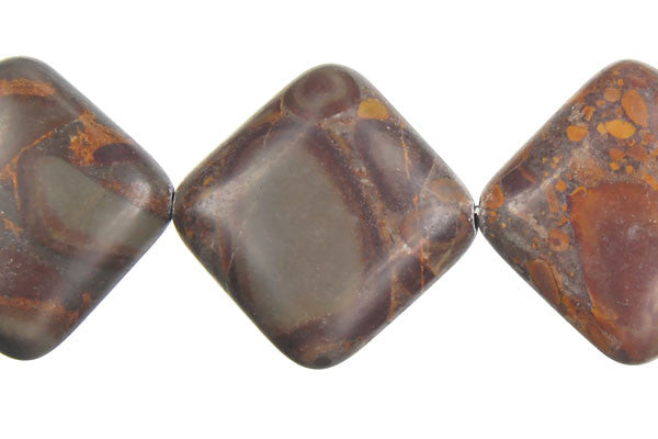 Golden Jasper Puffy Square Beads