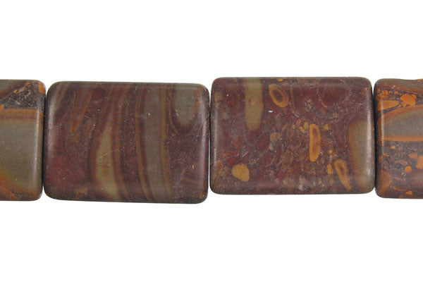 Golden Jasper Puffy Rectangle Beads