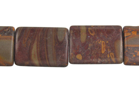 Golden Jasper Puffy Rectangle Beads