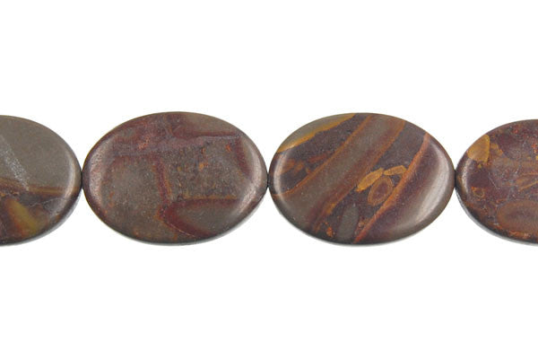 Golden Jasper Flat Oval Beads