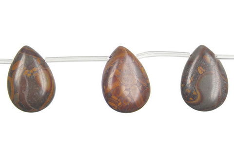 Golden Jasper Flat Briolette Beads