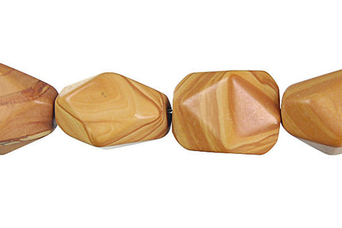Wood Jasper Faceted Nugget Beads