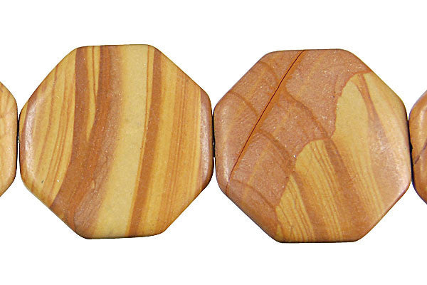 Wood Jasper Octagon Beads