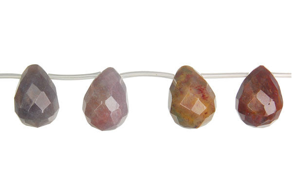 Fancy Jasper Faceted Briolette Beads
