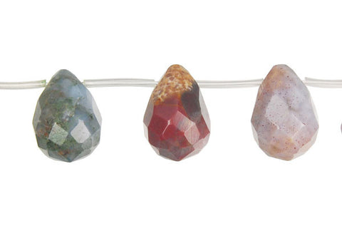 Fancy Jasper Faceted Briolette Beads