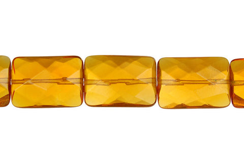 Amber Quartz Faceted Rectangle