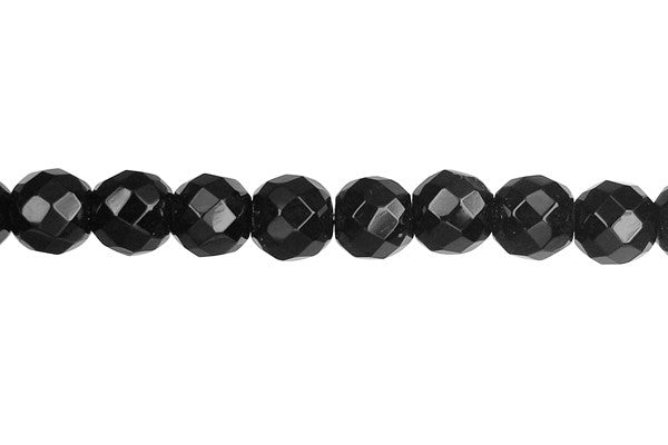 Black Onyx Faceted Round Beads