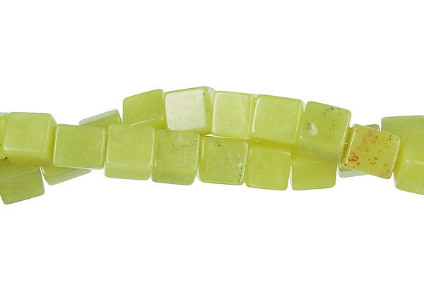 Olive Jade (Light) Cube Beads